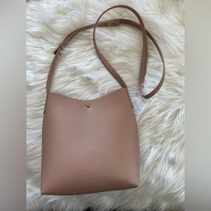 Anthropologie Samara Mauve Pink Cruelty Free Faux Leather Crossbody Bag Purse